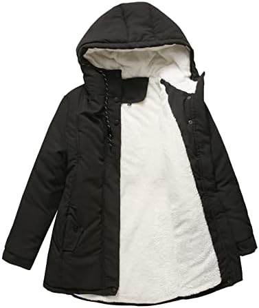 Női Megvastagodott Kabát Plus Size Egyszínű Meleg Trendi Téli Polár Bélelt Kapucnis Egyszínű Hó Kabát, Dzseki