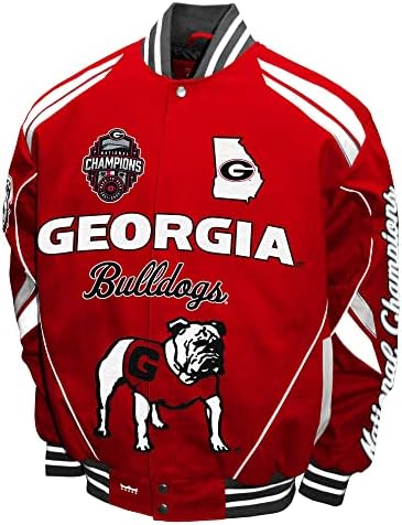 Franchise Klub Férfi Georgia Bulldogs Twill 2022 Nemzeti Bajnokok Kabát Vissza, hogy Újra Nyert