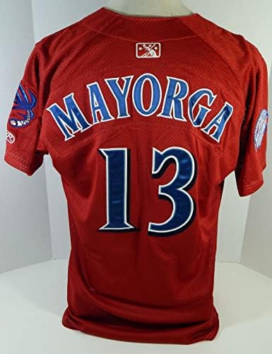 2015 Clearwater Kivételével Jose Mayorga 13 Játék Használt Piros Mez 100 C O 98 - Játék Használt MLB Mezek