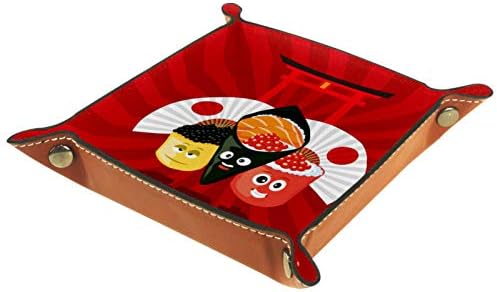Vörös Rajzfilm Sushi Rajongó Torii Szervező Iroda Mikroszálas Bőr Asztal Tálca Praktikus Tároló Doboz Tárca Kulcs, Irodai