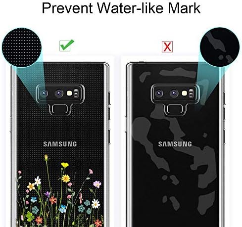 Unov Galaxy Note 9 Esetben Egyértelmű a Design Puha TPU Sokk Abszorpciós Slim Dombornyomott virágmintás Védő hátlap Samsung