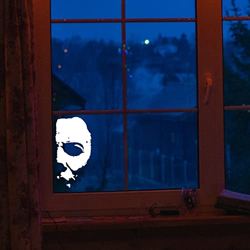 Michael Myers Hátborzongató Fél Arcát 6 - Os Fehér Vinyl Matricák Ijesztő Horror Filmeket Hátborzongató Halloween Matricák