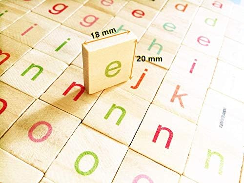 Abbaoww 100 Db Színes Scrabble Csempe, Fa, Levél, Csempe Ábécé Scrabbles Kézműves Kisbetű DIY Kézműves Fali Dekoráció