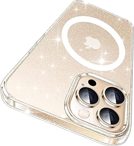 CASEKOO Ragyogj Csillag Mágneses tok iPhone 14 Pro Max Kompatibilis MagSafe, Mágneses Kistand [Tiszta Csillogó] [Csillogó