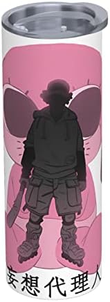UNSUYU Anime Paranoia Agent Rozsdamentes Acél Szigetelt Bögre szemhéjakkal, Majd Sorsot duplafalú Vákuum Csészék Utazási