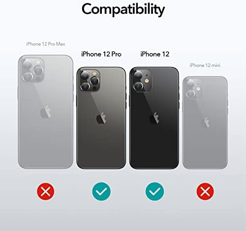 ESR Levegő Páncél Esetben Kompatibilis az iPhone 12 Eset/Kompatibilis az iPhone 12 Pro Esetben (2020) [Katonai szintű Védelem]