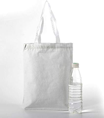 A szórakoztató Központ - 12 Csomag Fehér Pamut Kézműves Táska | Ömlesztett | Vászon Tote Bags Arts & Crafts Tote Bags az