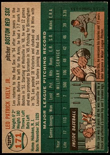1954 Topps 171 Leo Kiely Boston Red Sox (Baseball Kártya) Dean Kártyák 5 - EX Red Sox