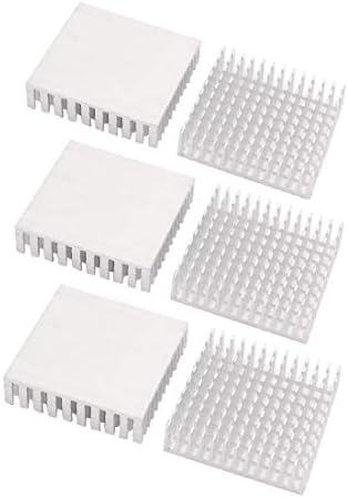 X-mosás ragályos 6db 40mm x 40mm x 11mm Alumínium Radiátor Hő Diffúz Hűtés Fin Ezüst Hang(6db 40mm x 40mm x 11mm Aluminio