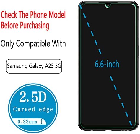 Bencuku által HPTech (2 Csomag), amelynek Célja A Samsung Galaxy A23 / Galaxy A23 5G Edzett Üveg kijelző Védő fólia, Anti