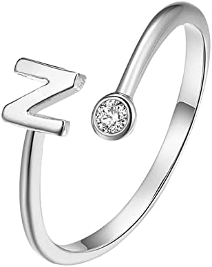 2023 Új Divatos Bevonatú Ezüst Nyitó Leveleket Gyémánt Állítható Gyűrű Női Ékszerek Beszélgetés Szív Gyűrű (N, Egy Méret)