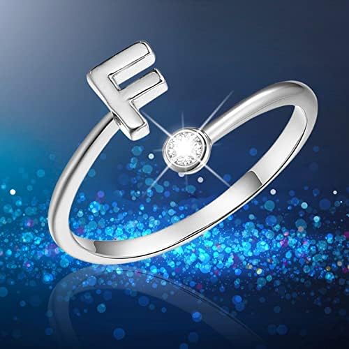 2023 Új Divatos Bevonatú Ezüst Nyitó Leveleket Gyémánt Állítható Gyűrű Női Ékszerek Beszélgetés Szív Gyűrű (F, Egy Méret)