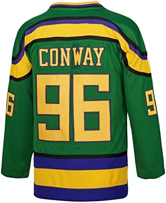D-5 Ifjúsági Mighty Ducks Jersey 96 Conway 99 Bankok Jersey,Film Jégkorong Mez Gyerekeknek