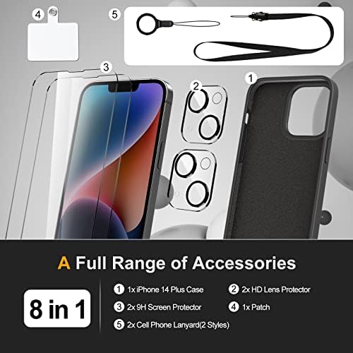 jaroco Mágneses iPhone 14 Plusz Case, Slim & Soft Folyékony Szilikon [2 Db Üveg képernyővédő fólia+Kamera Lencséjét Védő]