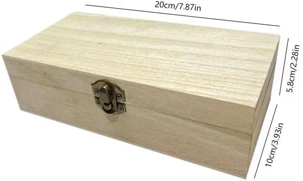 NA Befejezetlen fa doboz, 8x4x2.3 inch tároló doboz csuklópánt fedelét, kis fa doboz téglalap alakú ajándéktárgy, valamint