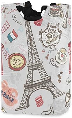 ALAZA Eiffel-Torony Párizs Kosárban Gátolják Nagy Tároló Bin fogantyúval, Ajándék Kosarak, Hálószoba, Ruhák