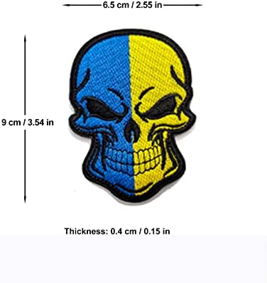 3 DB ukrán Zászló Koponya Jelvény Foltok,Hímzett Karszalagot UKR Csontváz tépőzáras Hátlap Hátizsák Hátizsák Kabátok Sapkák