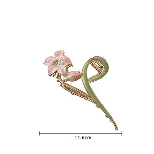 Geometriai Virág hajcsat Karom Haj Kiegészítők Nők Nagy Alufelni Sűrű Haj Rák Hajtű Nő Lányok Fejfedőt(rózsaszín)