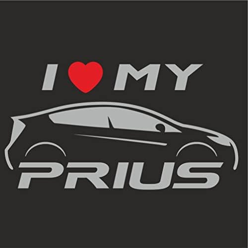 Szeretem A Prius 6 x 3 1/2 Hibrid Prius Matrica (Piros)