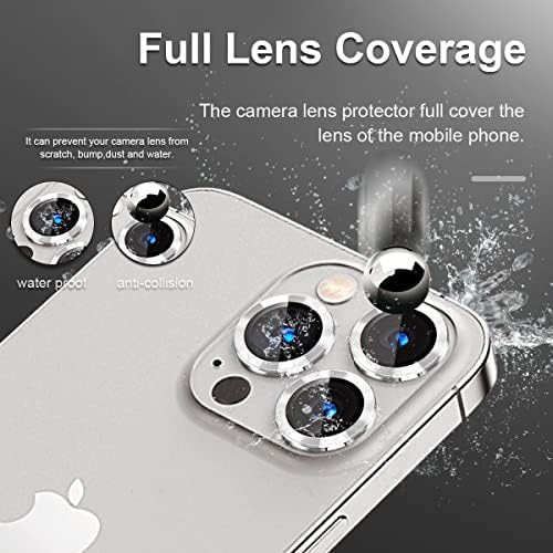 TIUYAO Kamera Lencséjét Védő iPhone 13 Pro 6.1& iPhone 13 Pro Max 6.7, Edzett Üveg Kamera Lencséjét Védő Alumínium Ötvözet
