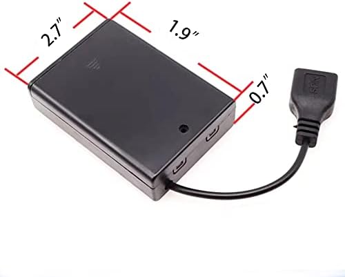 (Csomag 2) USB 3 AA Elem Tartó,USB Elemtartó 5V Fekete Kapcsoló,USB Kábel,3 AA Elem tartó Micro USB-Csatlakozó