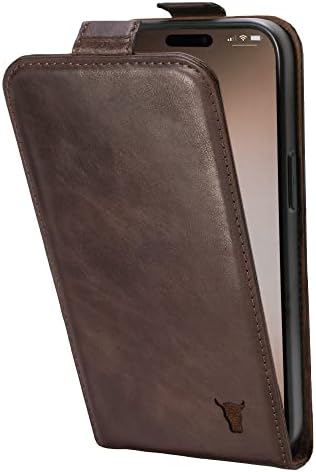TORRO Bőr Flip tok Kompatibilis az iPhone 14 Pro – Valódi Bőr MagSafe Kompatibilis az Esetben a Kártya Birtokosának (Sötét
