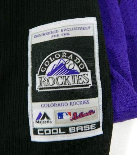 2014-15-ös Colorado Rockies 30 Játék Használt Fekete Jersey BP ST DP01991 - Játék Használt MLB Mezek