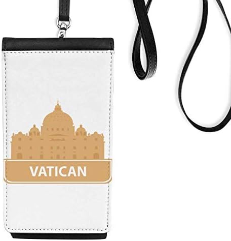 Vatikáni Sárga Mérföldkő Minta Phone Wallet Pénztárca Lóg Mobil Tok Fekete Zseb