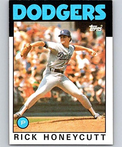 1986 Topps Baseball 439 Rick Honeycutt Los Angeles Dodgers Hivatalos MLB Trading Card (stock fotó használt, NM vagy jobb