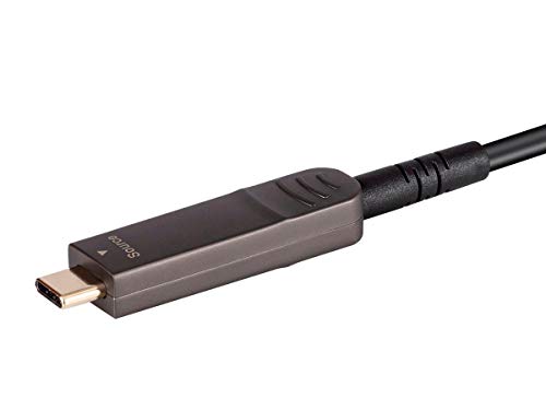 Monoprice USB 3.1 Típusú C Típusú C-Video Kábel - 30 Méter - Fekete | 4K@60Hz, Optikai, AOC, Továbbítja Akár 100 Láb, Aranyozott