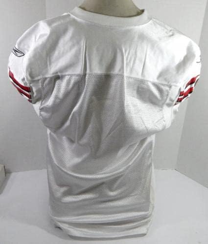 2003-ban a San Francisco 49ers Üres Játék Kiadott Fehér Jersey 50 DP33493 - Aláíratlan NFL Játék Használt Mezek
