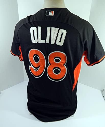 Miami Marlins Olivo 98 Játék Használt Fekete Jersey gyakorlást ST 46 DP44317 - Játék Használt MLB Mezek