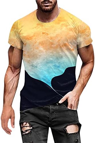 Vicces Pólók a Férfiak számára, a Férfi 3D Grafikus Póló Újszerű Szín Blokk Blúzok a Fiúk Slim Fit Elegáns Pulóver Maximum