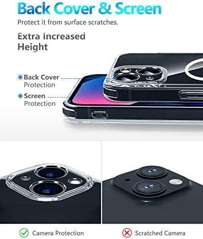 ROOHOO 3 az 1-ben iPhone 13 esetben,[Kompatibilis Magsafe][Anti Sárgás] Slim Ütésálló Ejtési Védelem Mágneses Telefon tok