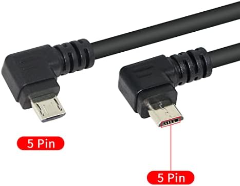 RIIEYOCA 90 Fokos Micro USB Hosszabbító Kábel - Bal Szög Micro USB Férfi-Nő Adatok Fordította: Felelős Kábel, 25CM/10 Hüvelyk(1