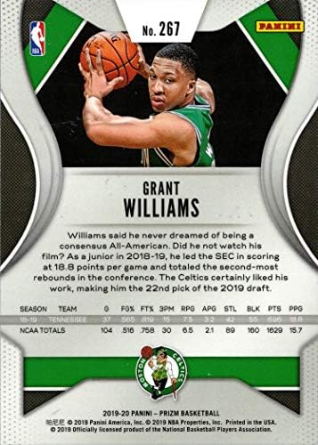 2019-20 Panini Prizm Kosárlabda 267 Grant Williams Újonc Kártya Boston Celtics