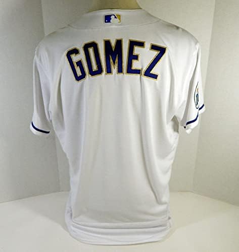 2020 Kansas City Royals Ofreidy Gomez Játék Kiadott Fehér Jersey Arany Alt DG P 6 - Játék Használt MLB Mezek