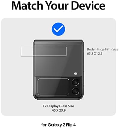 Whitestone 2PACK EZ az Üveg kijelző Védő fólia Galaxy Z Flip 4 2022, Tükör, Típus Edzett Üveg Pajzs [Easy Install] Pánt Takarja