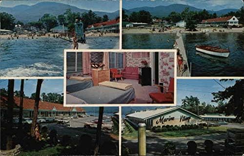 Tengeri Village Resort Motel Lake George, New York, NY Eredeti Régi Képeslap