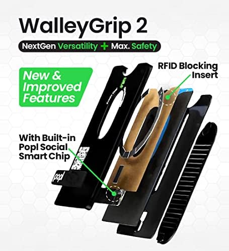 WalleyGrip 2.0 All-In-One Mágneses Telefon, Pénztárca, Kényelmes Ujját Hurok Grip & Kitámasztó (Popl NFC Chip) Levehető MagSafe