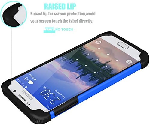 Tekcoo Galaxy S6 az Esetben, [Tmajor Sorozat] [Kék/Fekete] Sokk Elnyelő Hibrid Gumi Műanyag Védő Hatása Masszív Vékony, Kemény