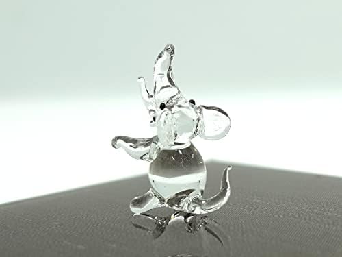 Sansukjai Elefánt Apró Mikro Figurákat Kézzel Fúvott Üveg-Művészet Állatok Gyűjthető Ajándék, Otthon Dekoráció, Ülj (Világos)
