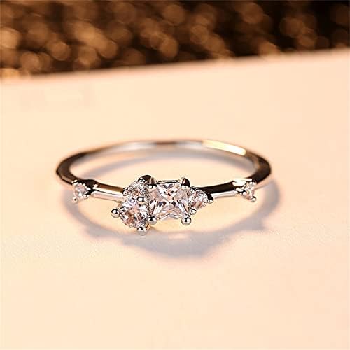 Tér Gyűrű Egyszerű Javaslat Gyűrű Szabálytalan Kis Gyémánt Cirkon Gyűrű Valentin Napi Ajándék Teal Gyűrűk Nyugati (G, 8)