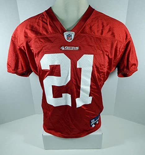 2010-ben a San Francisco 49ers Frank Gore 21 Játék Kiadott Piros Gyakorlat Jersey DP07180 - Aláíratlan NFL Játék Használt