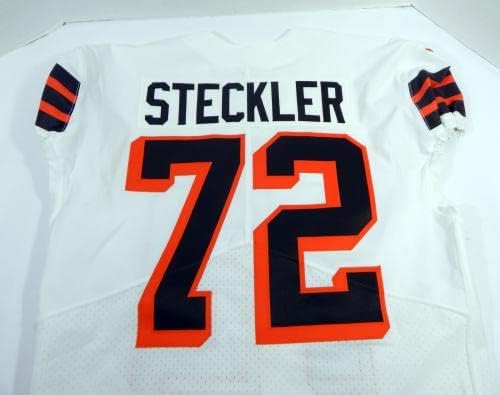 2021 Cleveland Browns Jordan Stecklert 72 Játék Kiadott Fehér Jersey 1946 P 75 9 - Aláíratlan NFL Játék Használt Mezek
