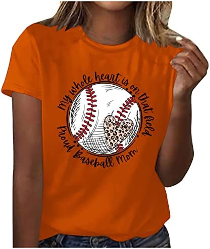 Női Baseball Tshirt Levél Nyomtatás Grafikai Tees Édes Mama Ing Maximum Standard-Fit Rövid Ujjú Edzés Ing Női