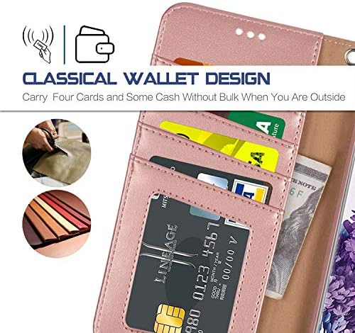 Arae tok Samsung Galaxy S20 6.2 hüvelyk PU Bőr Pénztárca burkolata [Állvány Funkció] a Csuklópántot, majd a [4-Slot] ID&hitelkártyák