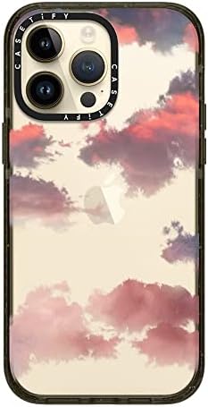 Casetify Hatása iPhone 14 Pro Max-Ügyben [4X Katonai Csepp Vizsgált / 8.2 ft Csepp Védelem] - Felhők - Fényes Fekete