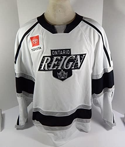 2019-20 Ontario Uralkodása Matt Luff 25 Játékban Használt Fehér Jersey 56 DP33617 - Játék Használt NHL-Mezek