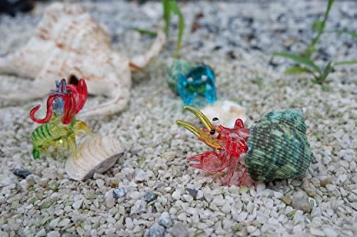 1shopforyou Kagyló Remete Miniatűr Figurákat Strand Állatok Kézzel Fúvott Üveg-Művészet Természetes Gyűjthető Ajándék Díszíteni,